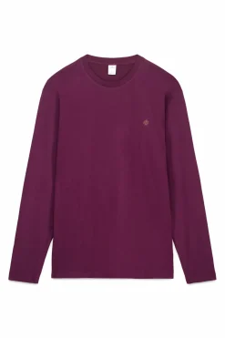 Springfield Camiseta básica manga larga acabado suave burdeos
