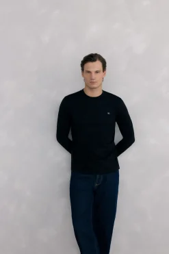 Pedro del Hierro Camiseta básica manga larga Negro Clearance