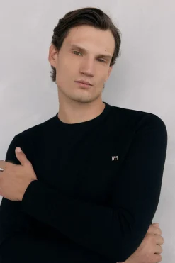 Pedro del Hierro Camiseta básica manga larga Negro Clearance