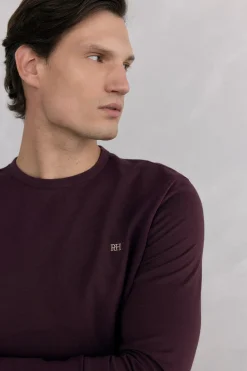 Pedro del Hierro Camiseta básica manga larga Burdeos Clearance