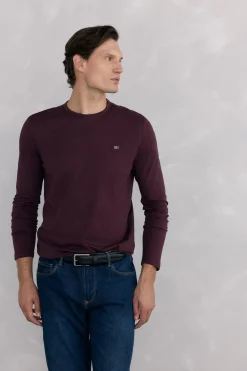 Pedro del Hierro Camiseta básica manga larga Burdeos Clearance