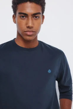Springfield Camiseta básica manga larga acabado suave azul Clearance