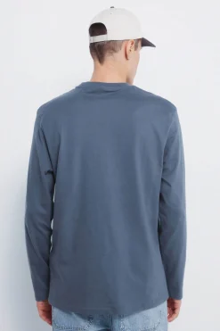 Springfield Camiseta básica manga larga acabado suave azul Clearance