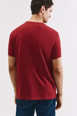 Cortefiel Camiseta básica piqué Granate Sale