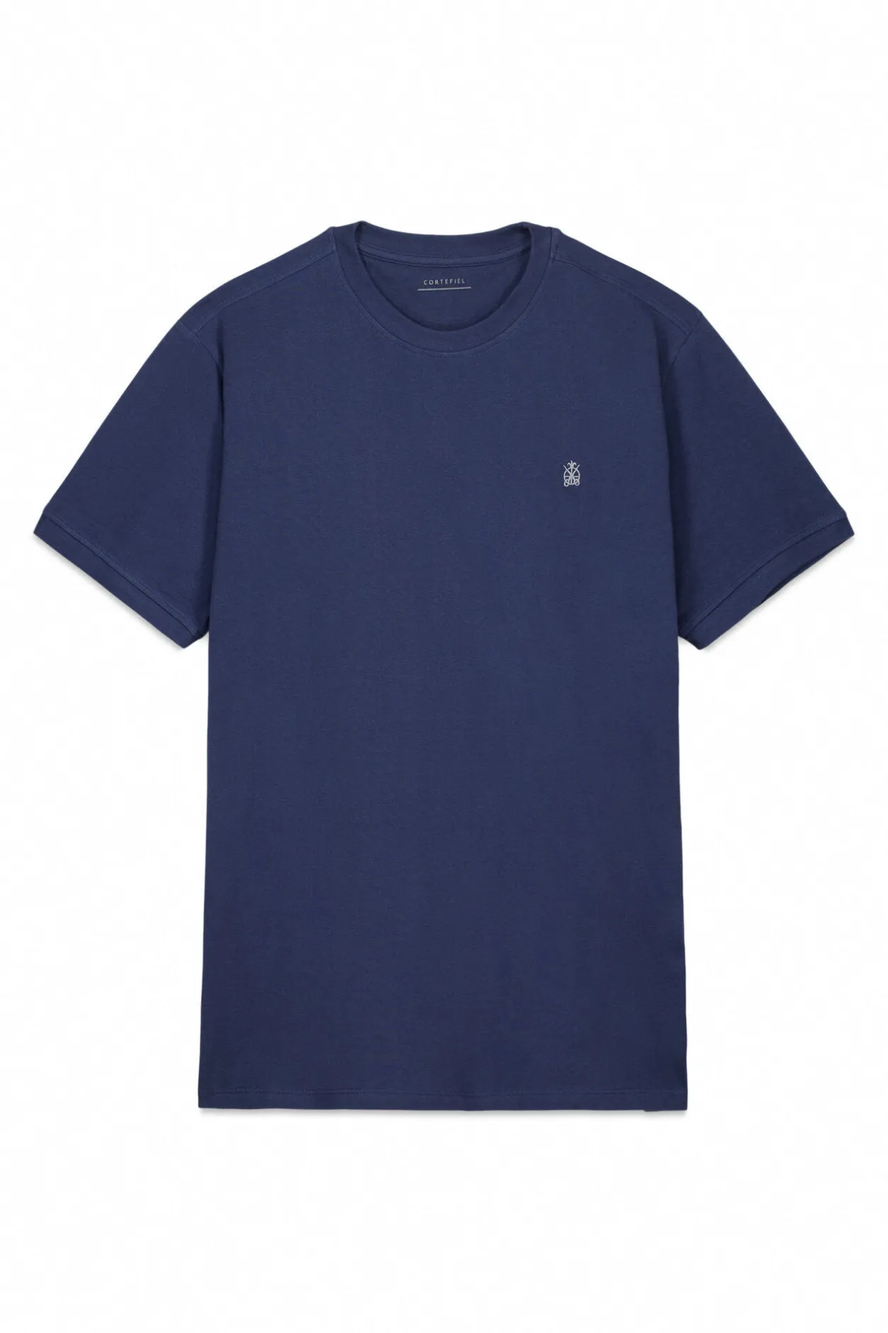 Cortefiel Camiseta básica piqué Azul oscuro Discount