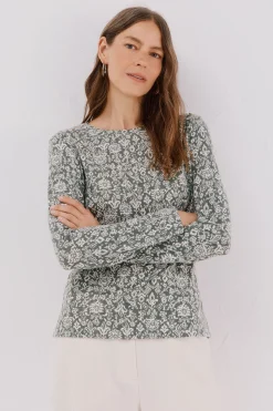 Cortefiel Camiseta caja botones Estampado gris