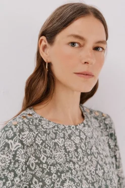 Cortefiel Camiseta caja botones Estampado gris