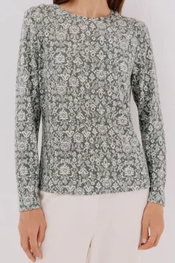 Cortefiel Camiseta caja botones Estampado gris