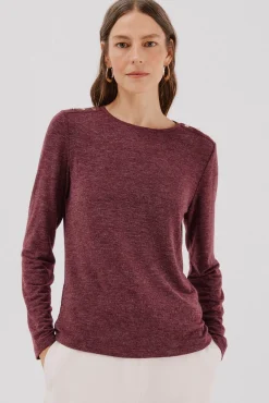 Cortefiel Camiseta caja botones Vino Clearance