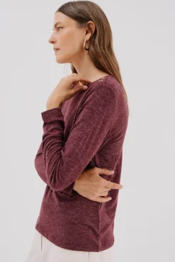 Cortefiel Camiseta caja botones Vino Clearance