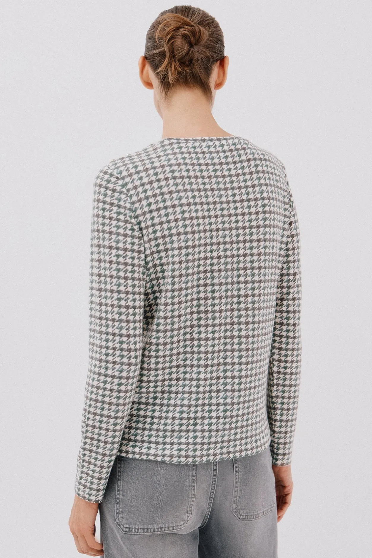 Cortefiel Camiseta caja botones Estampado verde New