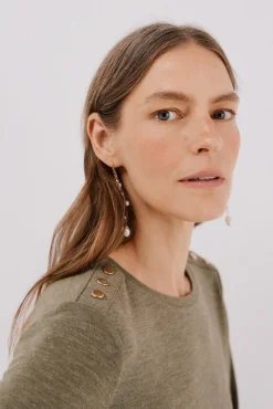 Cortefiel Camiseta caja botones Verde New