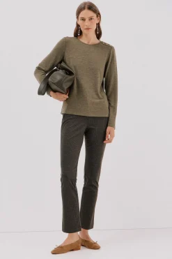 Cortefiel Camiseta caja botones Verde New