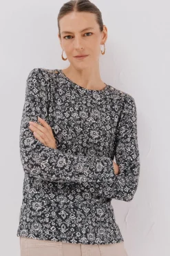 Cortefiel Camiseta caja botones Estampado blanco Clearance