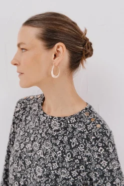 Cortefiel Camiseta caja botones Estampado blanco Clearance