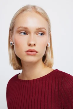 Springfield Camiseta canalé escote barca burdeos Discount