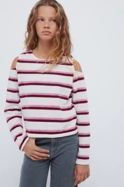 Springfield Kids Camiseta chenilla hombros descubiertos niña rosa Discount