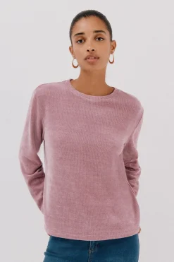 Cortefiel Camiseta chenilla rayas Lila Best