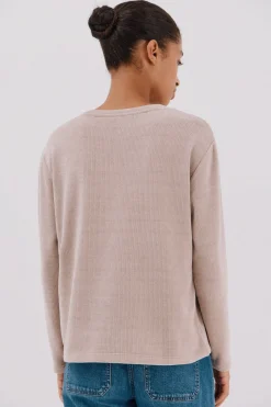 Cortefiel Camiseta chenilla rayas Rosa Clearance