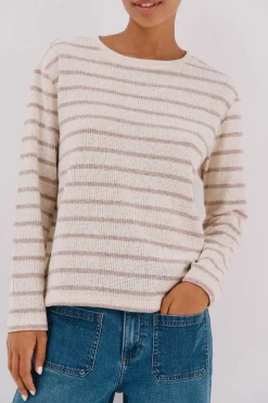 Cortefiel Camiseta chenilla rayas Estampado beige Sale