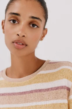 Cortefiel Camiseta chenilla rayas Amarillo Discount