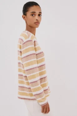 Cortefiel Camiseta chenilla rayas Amarillo Discount