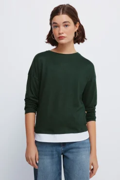 Springfield Camiseta combinada botones lateral verde Best