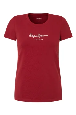 Pepe Jeans Camiseta con cuello redondo rojo New