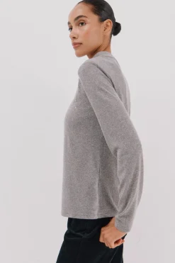 Cortefiel Camiseta con detalle strass Gris Hot