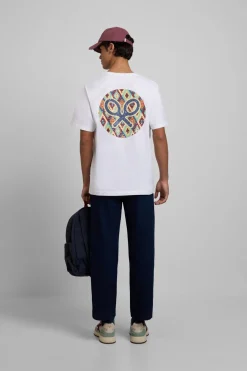 Silbon Camiseta círculo etnico Blanco