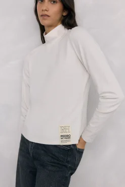 Pedro del Hierro Camiseta cuello alto Blanco Clearance