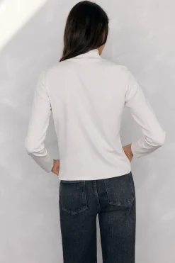 Pedro del Hierro Camiseta cuello alto Blanco Clearance