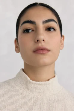 Pedro del Hierro Camiseta cuello alto arrugada Crudo Clearance