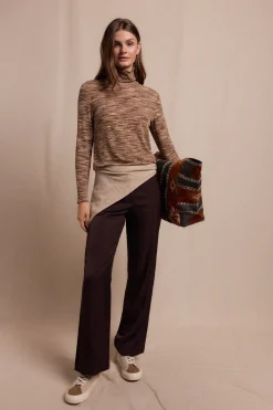 Slowlove Camiseta cuello alto melange Beige