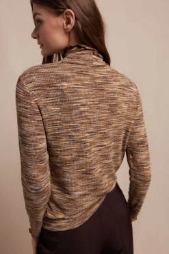 Slowlove Camiseta cuello alto melange Beige