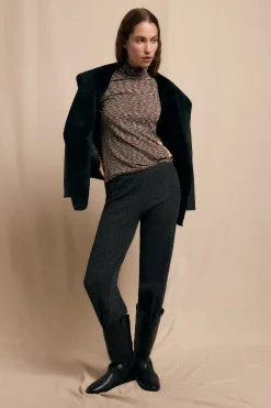 Slowlove Camiseta cuello alto melange Estampado azul Hot