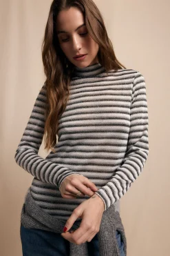 Slowlove Camiseta cuello alto rayas lurex Estampado gris Sale