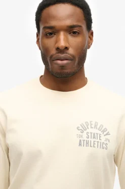 Superdry Camiseta cuello redondo marfil Outlet
