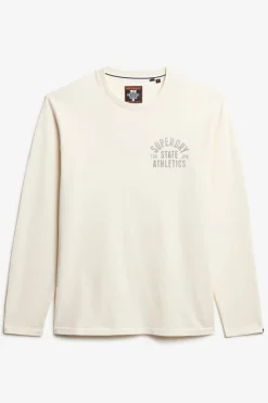 Superdry Camiseta cuello redondo marfil Outlet