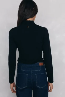 Pedro del Hierro Camiseta de cuello vuelto Negro Hot