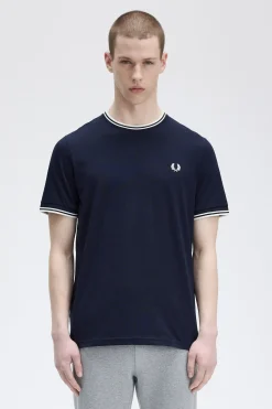 Fred Perry Camiseta de hombre de manga corta Azul oscuro Hot