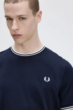 Fred Perry Camiseta de hombre de manga corta Azul oscuro Hot