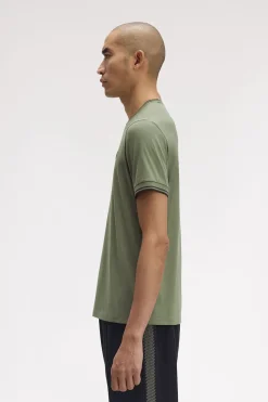 Fred Perry Camiseta de hombre de manga corta Verde Outlet