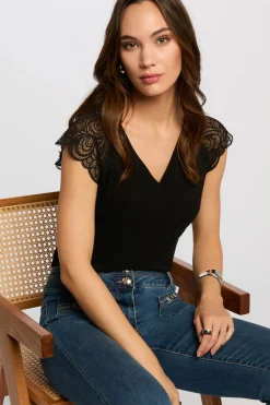 Morgan Camiseta de manga corta Negro New