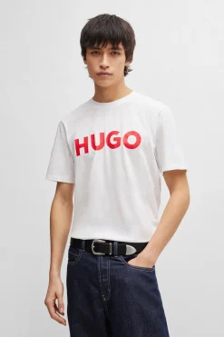 HUGO Camiseta de manga corta Blanco Outlet
