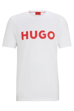 HUGO Camiseta de manga corta Blanco Outlet