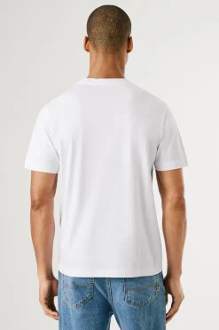 Pepe Jeans Camiseta de manga corta con logo y estampado frontal. blanco New