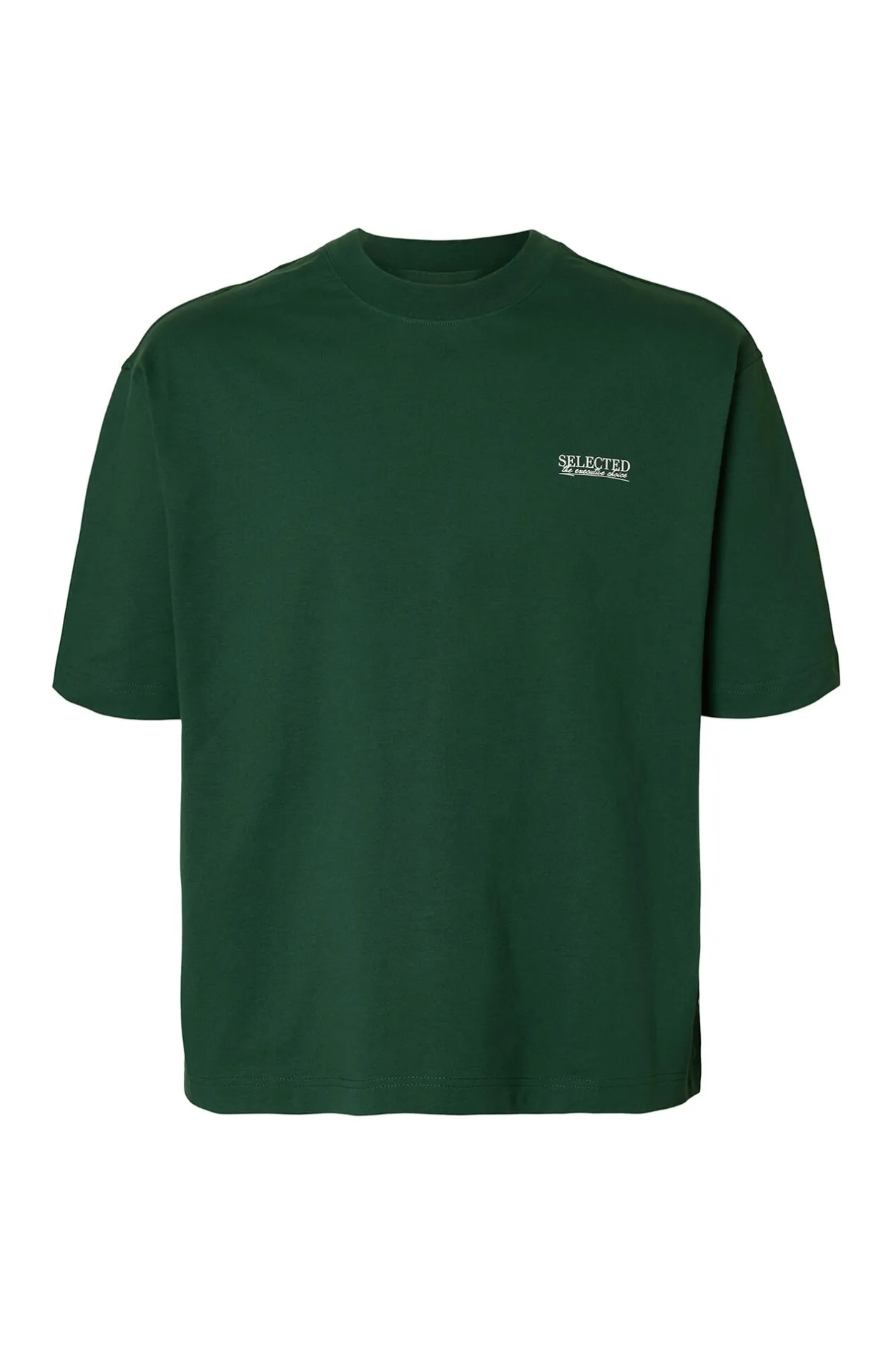 Selected Camiseta de manga corta Logo. Verde oscuro Clearance