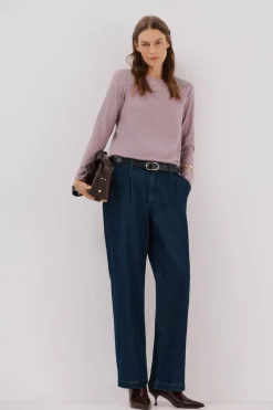 Cortefiel Camiseta detalle strass Lila