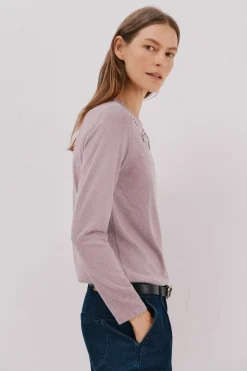 Cortefiel Camiseta detalle strass Lila